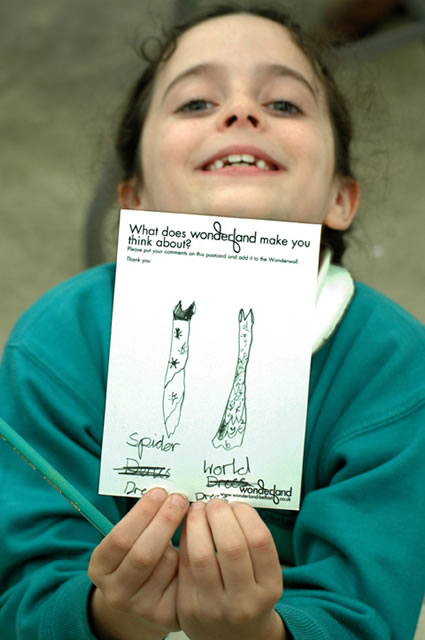 Workshop with Professor Tony Ryan and Cedar Primary School. Response drawings by pupil